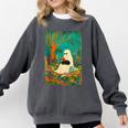 Groovy Ghost Reading Book Cat Halloween Ghost Teacher Comfort Colors Sweatshirt Pepper Groovy Ghost Reading Book Cat Halloween Ghost Teacher Comfort Colors Sweatshirt Pepper
