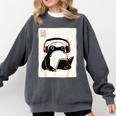Grumpy Frog Books Music Kawaii Ink Japanese Comfort Colors Sweatshirt Pepper
