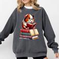 Guinea Pig Reading Books Matching Bookworm Readers Librarian Comfort Colors Sweatshirt Pepper