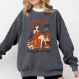 Halloween Bookish Witchy Book Club Hot Girls Read Comfort Colors Sweatshirt Pepper