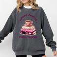 Where Hearts Groovy Meet Stories Coffee Books Valentines Day Comfort Colors Sweatshirt Pepper
