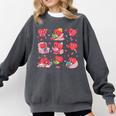 Hearts Reading Book Lovers All Booked For Valentine Comfort Colors Sweatshirt Pepper