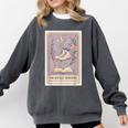 Hockey Romance Tarot Card Books Reader Cozy Reading Comfort Colors Sweatshirt Pepper