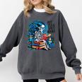 Hot Tea & Spicy Books Skeleton Reader Comfort Colors Sweatshirt Pepper