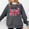 HUGvyn One Loved Teacher Valentine Book Heart Reading Bow Comfort Colors Sweatshirt Pepper HUGvyn One Loved Teacher Valentine Book Heart Reading Bow Comfort Colors Sweatshirt Pepper