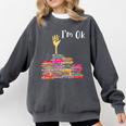I'm Ok Books Boooks Lover Premium Tri-Blend Comfort Colors Sweatshirt Pepper