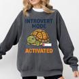 Introvert Mode Activated Low Social Battery Box Turtle Comfort Colors Sweatshirt Pepper
