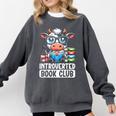 Introverted Book Club Reading Lover Cow Comfort Colors Sweatshirt Pepper