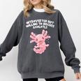 Introverted But Willing To Discuss Axolotl Salamander Comfort Colors Sweatshirt Pepper Introverted But Willing To Discuss Axolotl Salamander Comfort Colors Sweatshirt Pepper