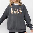 Just A Bookish Goose Goose Book LoverSilly Goose Book Club Comfort Colors Sweatshirt Pepper