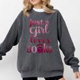 JUST A GIRL WHO LOVES BOOKS LIBRARIAN BOOK LOVERS BOOKWORM Comfort Colors Sweatshirt Pepper JUST A GIRL WHO LOVES BOOKS LIBRARIAN BOOK LOVERS BOOKWORM Comfort Colors Sweatshirt Pepper