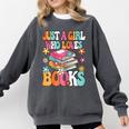 Just A Girl Who Loves Books Reading Cute Bookworm Girls Kids Comfort Colors Sweatshirt Pepper