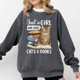 Just a Girl Who Loves Cats And Books Comfort Colors Sweatshirt Pepper Just a Girl Who Loves Cats And Books Comfort Colors Sweatshirt Pepper