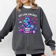 Just A Girl Who Loves Dragons And Books Cute Dragon Reading Premium Tri-Blend Comfort Colors Sweatshirt Pepper
