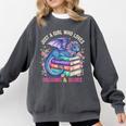 Just a Girl Who Loves Dragons And Books Dragon Reading Comfort Colors Sweatshirt Pepper