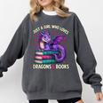 Just a Girl Who Loves Dragons And Books Reading Comfort Colors Sweatshirt Pepper