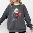 Kawaii Eagle Reads Book Reading Library Book Bookworm Comfort Colors Sweatshirt Pepper