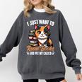 Kawaii Feline Book Reading Read Books Pet My Calico Cat Men Women Comfort Colors Sweatshirt Pepper