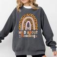 Leopard Teacher Wild About Reading Books Reader Librarian Comfort Colors Sweatshirt Pepper