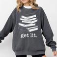 Let's Get Lit Books Comfort Colors Sweatshirt Pepper