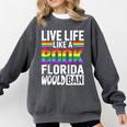 LGBTQ Quote Live Life Like A Banned Rainbow Book Comfort Colors Sweatshirt Pepper