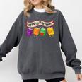 Librarian Let's All Go To The Library Cute Groovy Book Lover Comfort Colors Sweatshirt Pepper