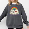 Libraries Are For Everyone Book LGBTQ Ally Gay Pride Month Comfort Colors Sweatshirt Pepper