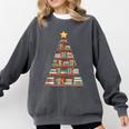 Literary Book Tree Bookish Shelf Art For Avid Readers Comfort Colors Sweatshirt Pepper