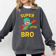 Little Cute Superhero Brother Comic Book Baby Bro Comfort Colors Sweatshirt Pepper