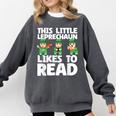 This Little Leprechaun Likes To Read St Patrick's Day Book Comfort Colors Sweatshirt Pepper This Little Leprechaun Likes To Read St Patrick's Day Book Comfort Colors Sweatshirt Pepper