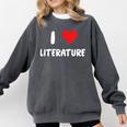 I Love Literature Heart Books Writing Reading Read Write Comfort Colors Sweatshirt Pepper