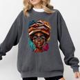 Melanin Girl Afro Book Lover Librarian Teacher Student Comfort Colors Sweatshirt Pepper
