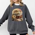Nerdy Bearded Dragon Glasses Book Reading Comfort Colors Sweatshirt Pepper Nerdy Bearded Dragon Glasses Book Reading Comfort Colors Sweatshirt Pepper