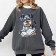 Nerdy Schnauzer Dog Book Lover Glasses Cute Pet For Men Women Kids Comfort Colors Sweatshirt Pepper Nerdy Schnauzer Dog Book Lover Glasses Cute Pet For Men Women Kids Comfort Colors Sweatshirt Pepper