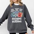 Nothing Beats Reading Rock Paper Scissors Book Lover Comfort Colors Sweatshirt Pepper