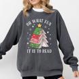 Oh What Fun It Is To Read Book Christmas Tree Premium Tri-Blend Comfort Colors Sweatshirt Pepper