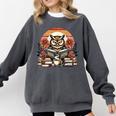 Owl Reading Books Book Library Bookworm Comfort Colors Sweatshirt Pepper