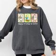 Preppy 100 Days Of School Goose Coffee Books Teacher Life Comfort Colors Sweatshirt Pepper