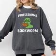 Professional Bookworm Reading Lover Cute Worm Glasses Book Comfort Colors Sweatshirt Pepper