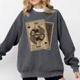 Queen Of Books Playing Card Aesthetic For Book Lovers Premium Tri-Blend Comfort Colors Sweatshirt Pepper
