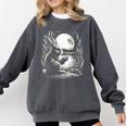 Rabbit Reading Book Full Moon Lake Scenery Comfort Colors Sweatshirt Pepper