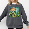 Rabbit Reading Book Under Large Mushroom Easter Bandana Comfort Colors Sweatshirt Pepper Rabbit Reading Book Under Large Mushroom Easter Bandana Comfort Colors Sweatshirt Pepper