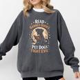 Read Banned Books PET DOGS FIGHT EVIL Read Books Reading Comfort Colors Sweatshirt Pepper
