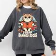 I Read Banned Books Shirt Cat Lover Bookworm Reader Men Women Kids Comfort Colors Sweatshirt Pepper