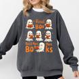 Read Boo KS Read More Bo KS Cute Ghost Reading Book Comfort Colors Sweatshirt Pepper
