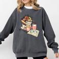 Read Books Drink Coffee For Women Comfort Colors Sweatshirt Pepper