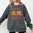 Read Your Heart Out Teacher Valentines Reading Book Love Comfort Colors Sweatshirt Pepper