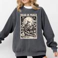 Read In Peace Skeleton Book Lover Bookworm Book Comfort Colors Sweatshirt Pepper