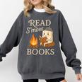 Read S'More Books Campfire Reading Book Lovers Camper Comfort Colors Sweatshirt Pepper