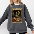 The Reader Tarot Card Book Lover Skeleton Art Goth Style Comfort Colors Sweatshirt Pepper